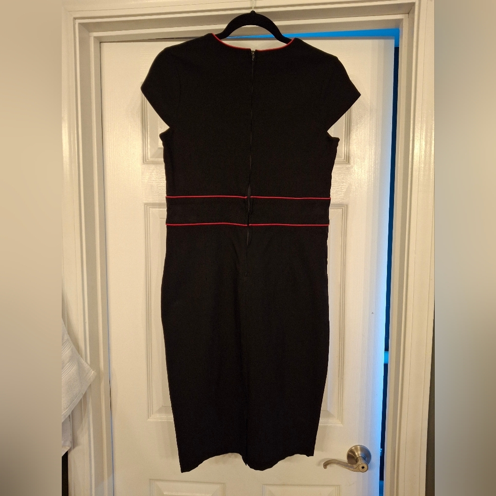 Hell Bunny Black Mini Dress with Red Floral Accents XL - Picture 5 of 6
